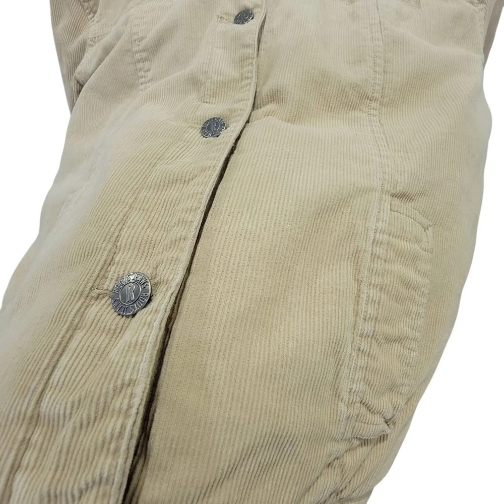 Roots 73 Corduroy Sherpa Collar Trucker Jacket Tan Quilted Lined Barn Women’s L - Picture 12 of 16